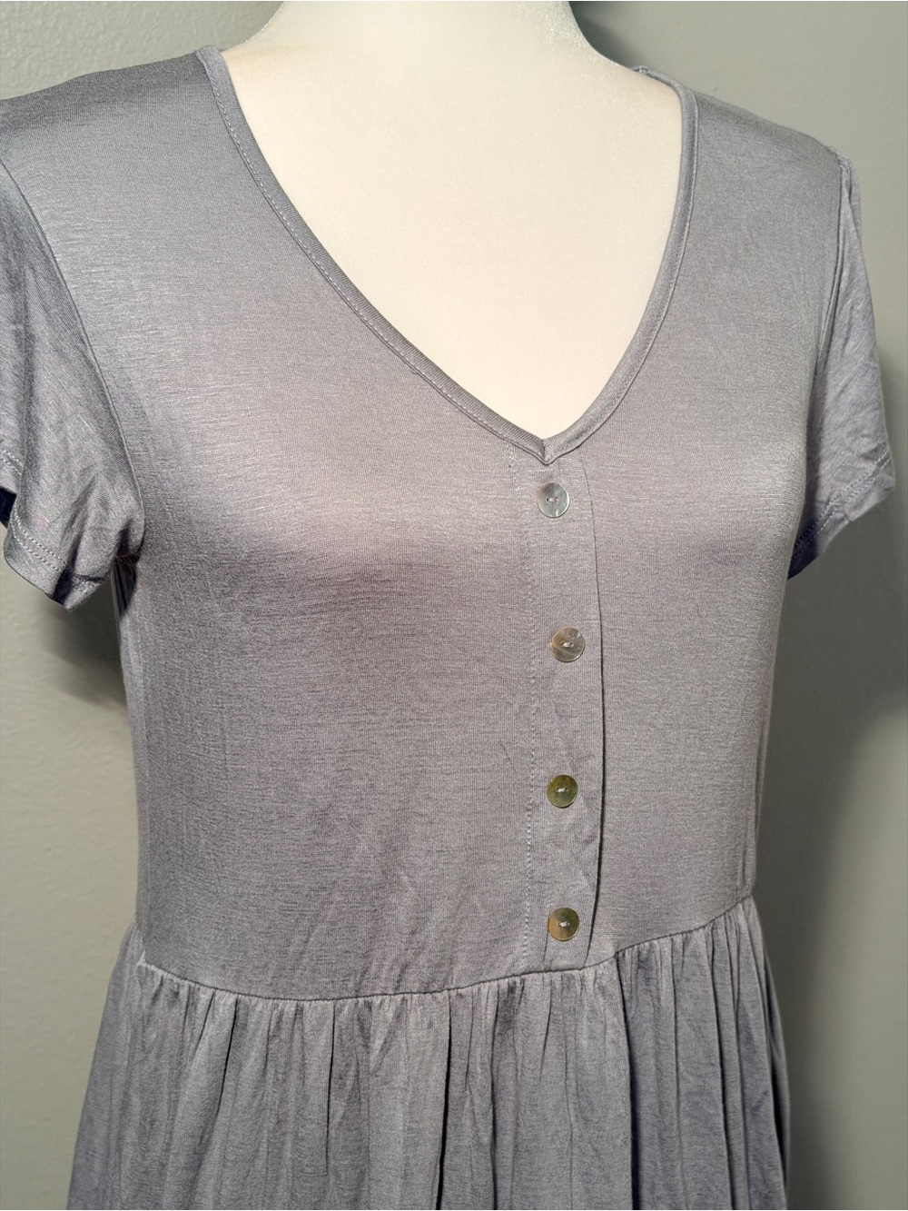 Starlet Gray Tunic Dress & Bobbie Brooks Printed Leggings Set M - Picture 6 of 14